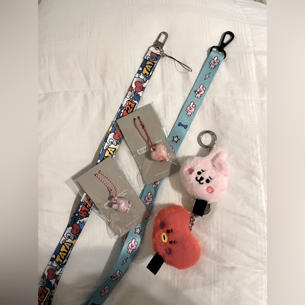 BT21 Tata and Cooky Lanyard and Keychains